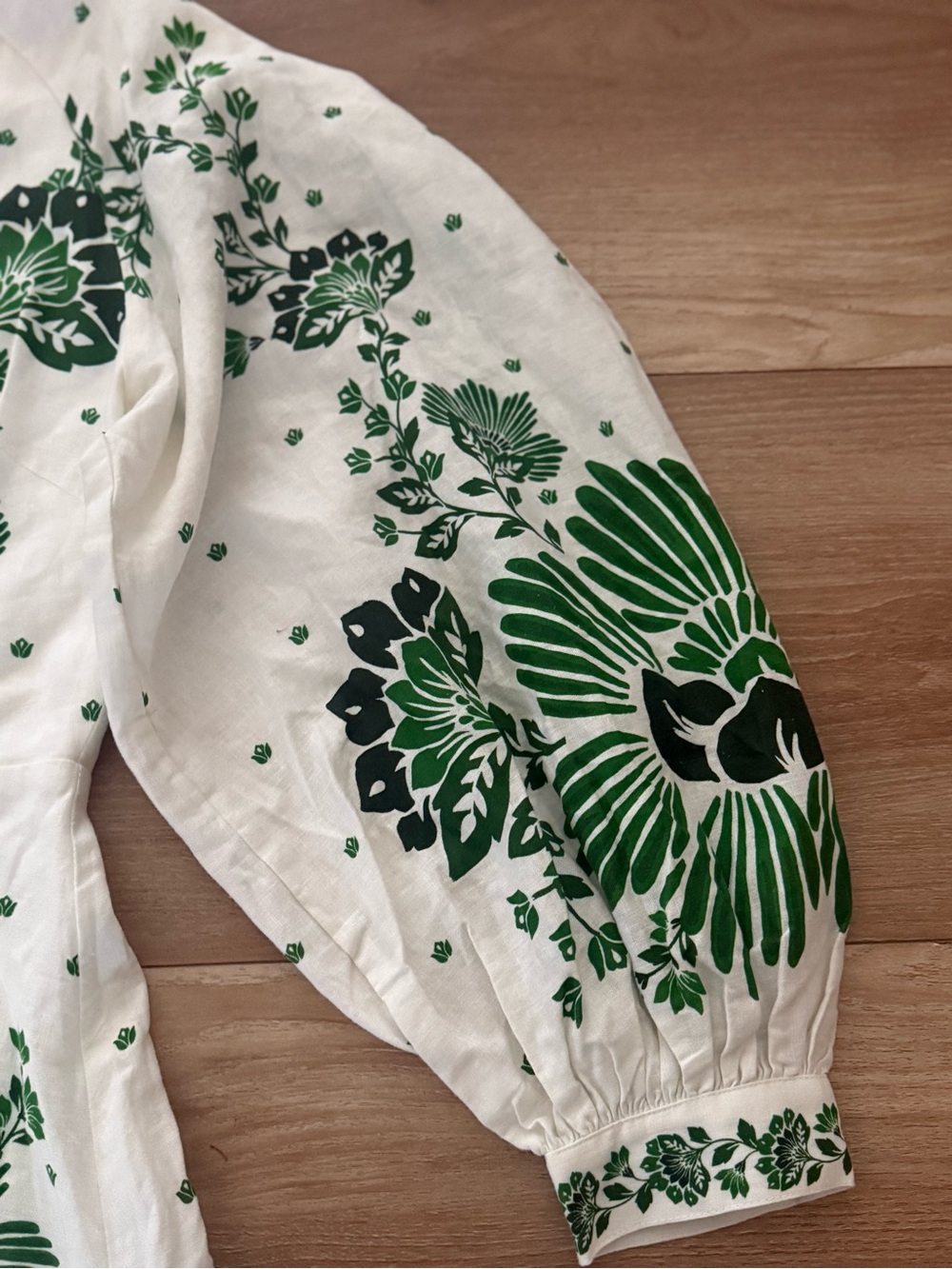 FARM RIO Forest Soul White and Green Floral Maxi Dress size MEDIUM - Picture 3 of 5